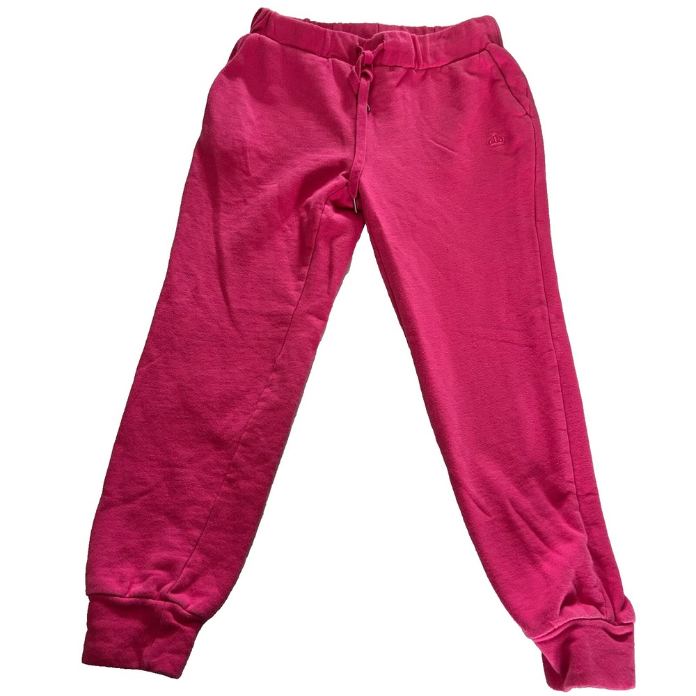 Juicy Couture Jogger Sweatpants Women XS Pink VTG Logo‎ Embroidered Drawstring
